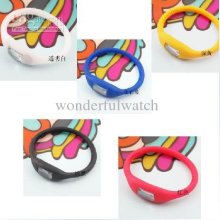 30pcs Jelly Digital Led Anion Health Electronic Wrist Watch Women's