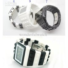 5pcs Women's/men's Fashion Lego Shhors Watch Plastic Rainbow Digital