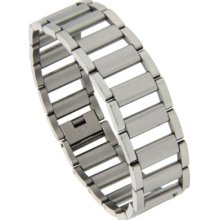 8.25 In. Stainless Steel Satin Finish Center Railroad Link Bracelet Bss178