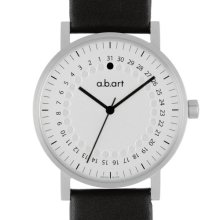 A.B.Art Men's Quartz Watch With Silver Dial Analogue Display And Black Leather Strap O101