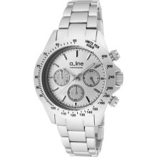 A_Line Women's Amore Chronograph Silver Dial Silver Tone Aluminum