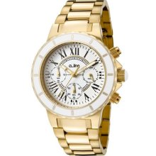 a line Women's Marina Chronograph White Dial Gold Tone ...