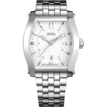 Accutron Mens Stratford Analog Stainless Watch - Silver Bracelet - Silver Dial - 63B158