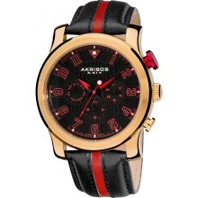 Akribos XXIV Men's Stainless Steel Multifunction Sport Watch (Red)