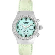 Akribos Xxiv Women's Austrian Crystal Green Watch