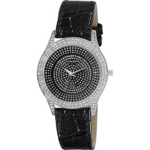 Akribos XXIV Women's Diamond Black Brilliance Swiss Quartz Strap Watch