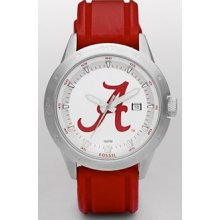 Alabama Crimson Tide Fossil Mens Silicone Date Watch