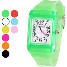 Analog Unisex Rubber Quartz Wrist Watch (Assorted Colors)