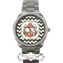 Anchor's Away Personalized Boyfriend Watch - Personalized Watch - Ladies Watch - Stainless Steel Watch - Personalized - Watch - Anchor