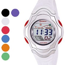 And Women's Chronograph Water Resistant PU Digital Automatic Casual Watches (Assorted Color)