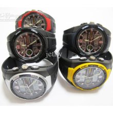 Anike Ak1158 50m Waterproof Round Dial Lcd Dual Movements Sport Divi