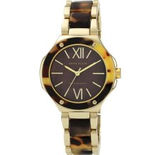 Anne Klein Round Bracelet Watch Tortoise/ Gold