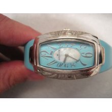 Anne Klein Ss Mop Dial With Robin Egg Blue Leather Strap Watch