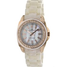 Anne Klein Watches Women's Mother of Pearl Dial White Pearlized Resin