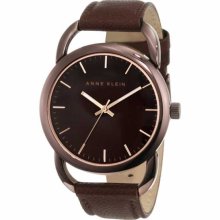 Anne Klein Women's 10-9927BNBN Brown Calf Skin Quartz Watch with Brown Dial