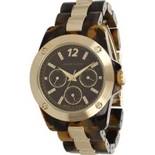 Anne Klein Women's AK-1004BNTO Two-Tone Stainless-Steel Quartz Watch with Brown Dial