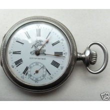 Antique Imperial Russian Silver Pocket Watch Petrovskie