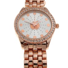 Apple Bottoms Women Ab Blinged Apples Metal Watch Rose Gold