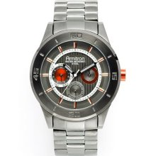 Armitron Menâ€™s Dark Gray with Orange Accents with Multifunction Dial Watch