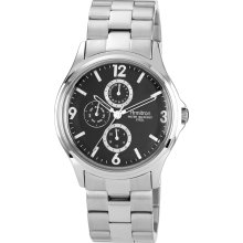 Armitron Menâ€™s Silver-Tone Band with Black Dial Watch