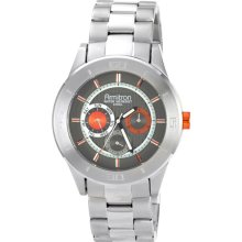 Armitron Men's Gray and Orange Dial Sport Watch, Silver-Tone Bracelet