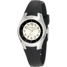 Armitron Womens 256405blk Silver-tone Easy-to-read Black Analog Sport