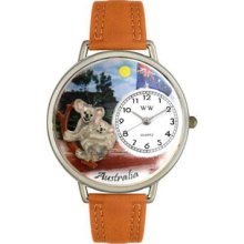 Australia Tan Leather And Silvertone Watch