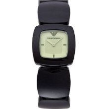 Authentic Emporio Armani Imported Ar1304 Black Band/green Face Men's Watch