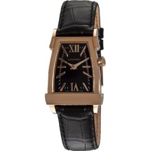 Azzaro Women's 'A BY Azzaro' Rose PVD Black Strap Watch