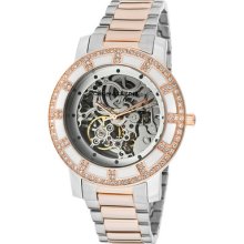 Bcbg Watch Bg8322 Women's Automatic Skeletonized See-thru Silver Dial Two Tone