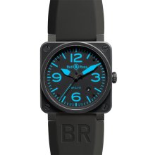 Bell & Ross Men's Black Dial Watch BR0392-BLUE