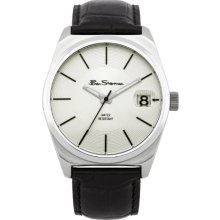 Ben Sherman Men's Quartz Watch With Silver Dial Analogue Display And Black Leather Strap R908