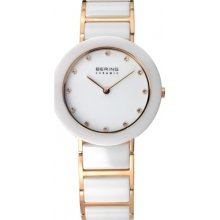 Bering Time 11429-751 Ladies Ceramic White Gold Watch Rrp Â£199