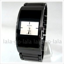 Black Bracelet Style Ladies Womens Girl Ladys Quartz Wrist Watch Gift