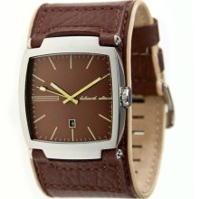 Black Dice Men's Flow BD-002-02 Brown Leather Quartz Watch with Brown Dial