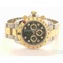 Brand New Style Watches Automatic Two Tone Stainless Steel Black Dia