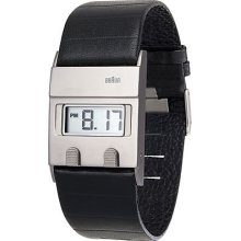 Braun Gents Led Display Leather Strap Watch Bn0076slbkg