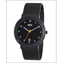 Braun Men's Analog Watch Black Mesh Band