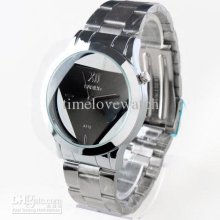 Bulk Lots 6pieces See-through Mens Quartz Watch Triangle Black Dial