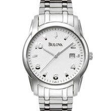 Bulova 96B014 Watch Bracelet Mens - White Dial