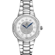 Bulova 96r168 Women's Watch Rosedale Genuine Diamonds Silver Dial