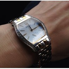 Bulova Accutron Saleya Two Tone Ladies Watch 65r102 $995