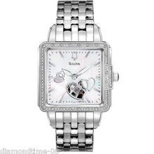 Bulova Diamond Automatic Open Heart Women's Watch 96r155