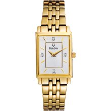 Bulova Gold-Tone Diamond Ladies Watch 97P102