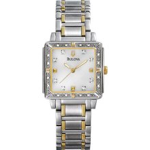 Bulova Ladies Diamond Accented Two-tone Bracelet Watch 98r112