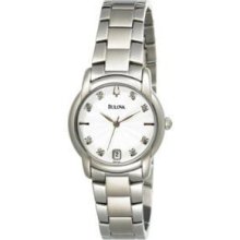 Bulova Ladies Diamond Accented Sunray Dial Watch 96p104