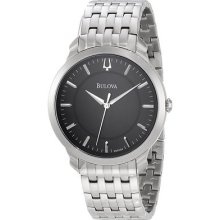 Bulova Men's Classic Round Bracelet Black Dial Quartz Watch 96a134