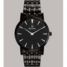 Bulova Men's Stainless Steel and Black Ion-Plated Bracelet Watch with