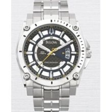 Bulova Precisionist Champlain Men`s Carbon Fiber Stainless Steel Watch