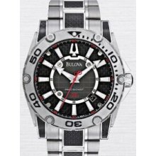 Bulova Precisionist Champlain Men`s Stainless Steel Carbon Fiber Watch